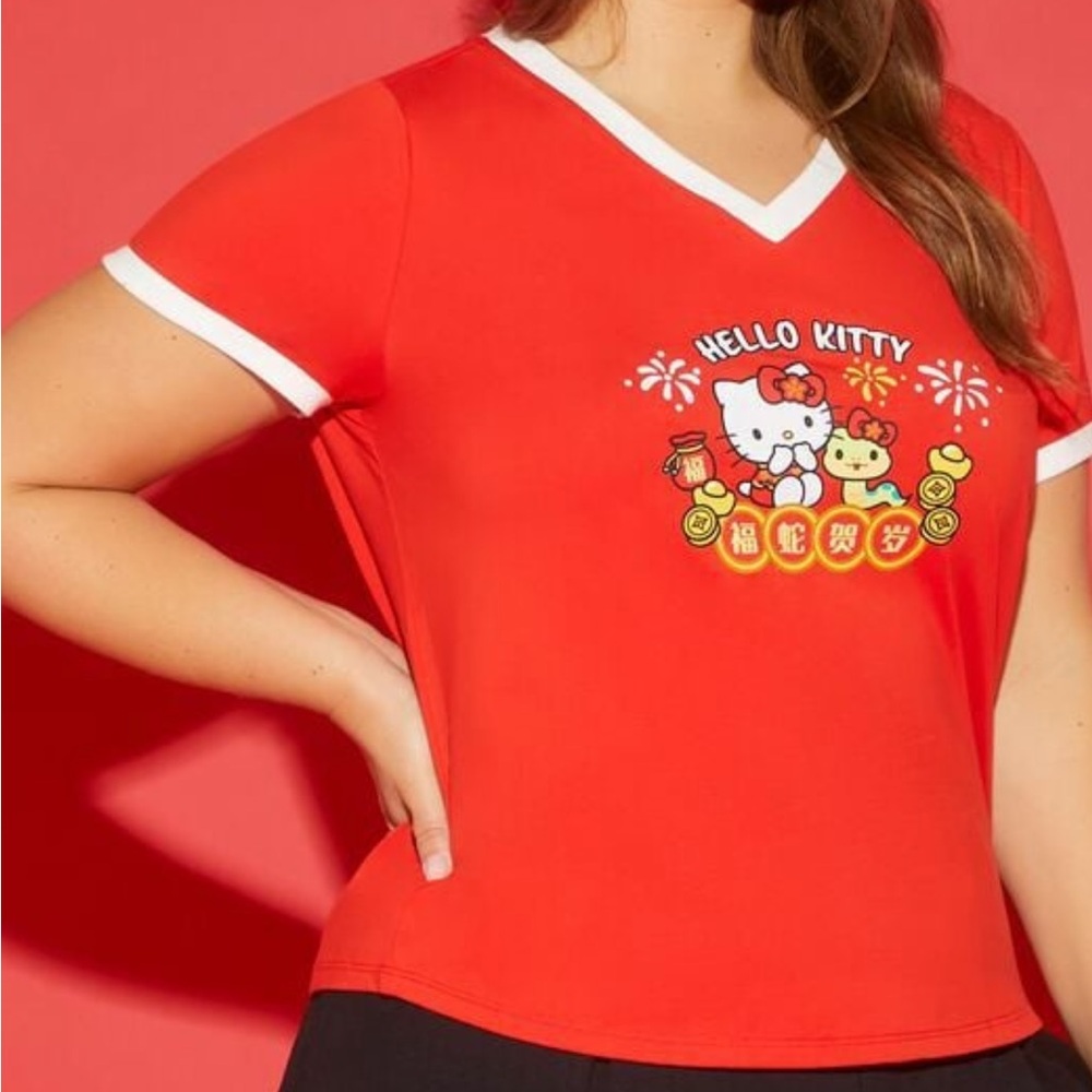Hello Kitty Red Lunar New Year Graphic T-Shirt - Picture 10 of 16